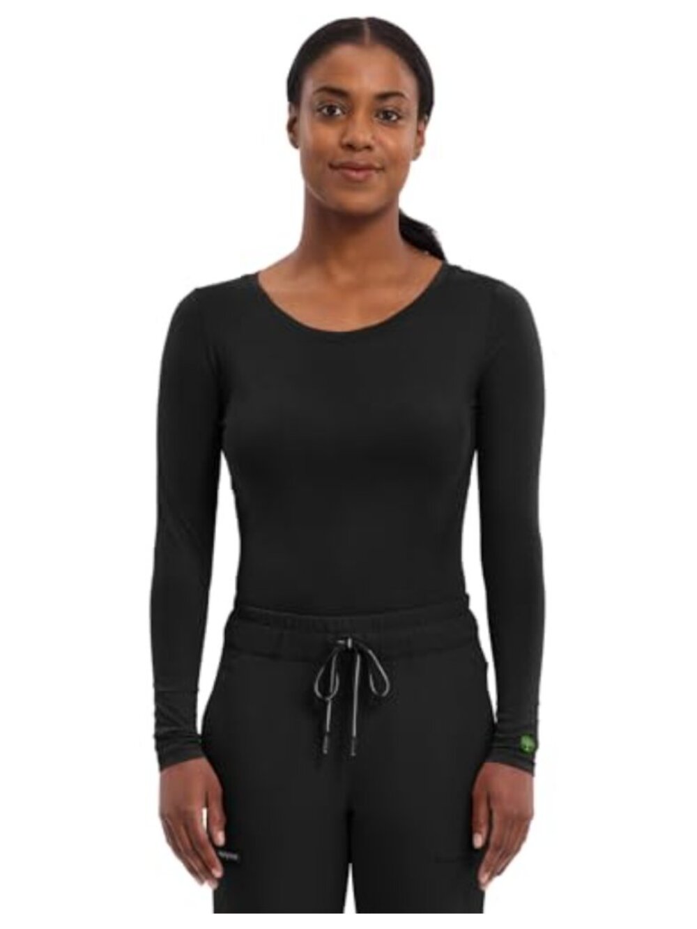 Soft Knit Long Sleeve Scrub Tee Breathable Easy Care Medical Underscrub